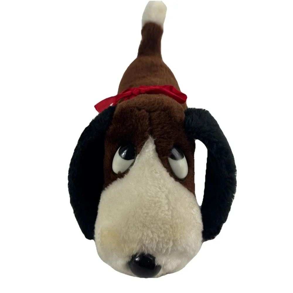 Vintage Atlanta Novelty Gerber Basset Hound‎ Plush Wind Up Music Box Lullaby Dog